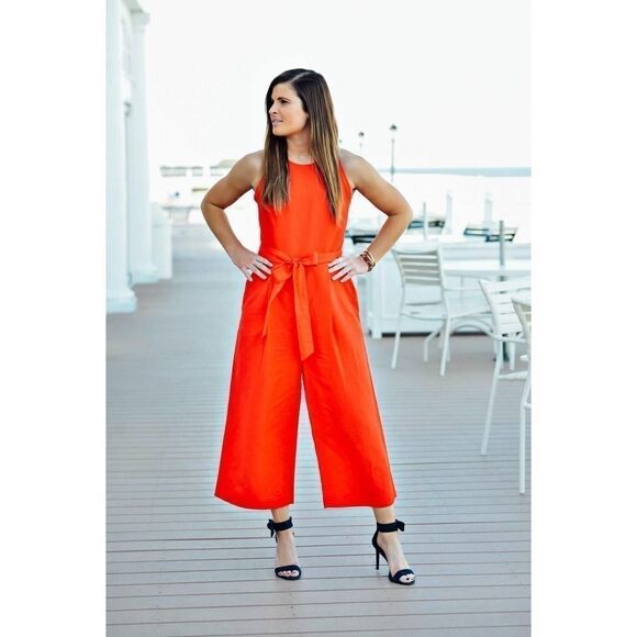 Banana Republic Red Linen-blend Wide-leg Jumpsuit - Picture 5 of 6